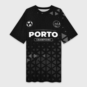 Платье-футболка 3D с принтом Porto Форма Champions в Новосибирске,  |  | club | football | logo | porto | клуб | краска | лого | мяч | порто | символ | спорт | спрей | форма | футбол | футболист | футболисты | футбольный