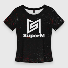 Женская футболка 3D Slim с принтом superm  мелкие брызги красок в Новосибирске,  |  | baekhyun | exo | jopping | kai | kpop | lucas | mark | nct | shinee | super m | superm | taemin | taeyong | ten | wayv