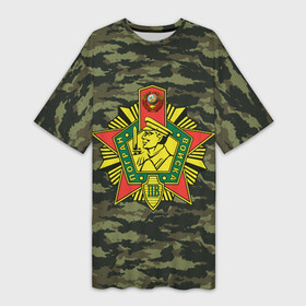Платье-футболка 3D с принтом КГБ СССР  USSR в Новосибирске,  |  | войска | граница | кгб | охрана | погранвойска | пограничник | пограничные войска | силовая | силовики | советский союз | ссср | структура