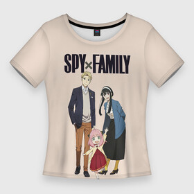 Женская футболка 3D Slim с принтом Spy x Family. Семья шпиона в Новосибирске,  |  | anya | bond | family | forger | loid | princess | spy | spy x family | thorn | twilight | yor | аня | бонд | йор | красавица | лойд | манга | семья | семья шпиона | спящая | сумрак | супайфамири | форджер | шпион