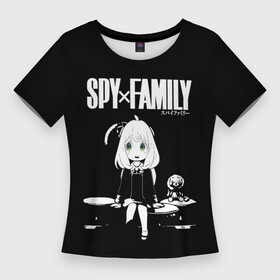 Женская футболка 3D Slim с принтом Аня Форджер  Семья Шпиона  Spy x Family в Новосибирске,  |  | anya | forger | loid | spy family | spy x family | yor | аниме | аня | йор | лойд | семья | форджер | шпиона