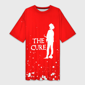 Платье-футболка 3D с принтом the cure  белые брызги в Новосибирске,  |  | cure | the | the cure | the cure album | the cure concert | the cure live | the cure vevo | the cure videos | the cure youtube