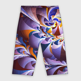 Велосипедки 3D с принтом оранжево  голубой фрактал в Новосибирске,  |  | abstraction | color | fashion | neon | pattern | абстракция | мода | неон | узор | цвет