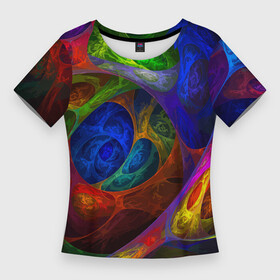 Женская футболка 3D Slim с принтом Абстрактная мультивселенная паттерн  Abstraction в Новосибирске,  |  | abstraction | color | fashion | neon | pattern | абстракция | мода | неон | узор | цвет