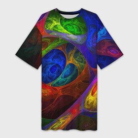 Платье-футболка 3D с принтом Абстрактная мультивселенная паттерн  Abstraction в Новосибирске,  |  | abstraction | color | fashion | neon | pattern | абстракция | мода | неон | узор | цвет