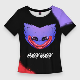 Женская футболка 3D Slim с принтом ХАГИ ВАГИ  Краска  FS в Новосибирске,  |  | head | huggy | hugy | logo | playtime | poppy | wuggy | wugy | ваги | голова | игра | игры | краска | лицо | лого | плейтайм | поппи | рожица | символ | ужасы | хаги | хаги ваги