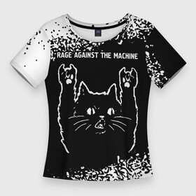 Женская футболка 3D Slim с принтом Rage Against The Machine  Rock Cat в Новосибирске,  |  | against | band | machine | metal | rage | rage against the machine | rock | the | группа | кот | краска | машин | рок | рок кот | рэйдж | спрей