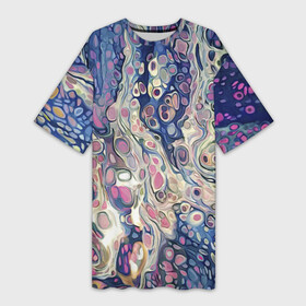 Платье-футболка 3D с принтом Не смешавшиеся краски (abstract pattern) в Новосибирске,  |  | абстрактная | абстракция | краски | не смешавшиеся | фокус | цвета | цветная