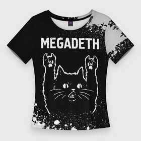 Женская футболка 3D Slim с принтом Megadeth  Rock Cat в Новосибирске,  |  | band | megadeth | metal | paint | rock | брызги | группа | кот | краска | мегадэт | рок | рок кот