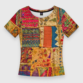 Женская футболка 3D Slim с принтом Пэчворк  Лоскутное одеяло  Patchwork Quilt в Новосибирске,  |  | blanket | color | fashion | patchwork | авангард | мода | одеяло | пэчворк | узор | цвет