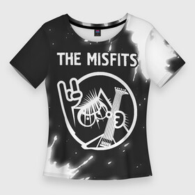 Женская футболка 3D Slim с принтом The Misfits  КОТ  Краска в Новосибирске,  |  | band | metal | misfits | paint | rock | the | the misfits | брызги | группа | кот | краска | мисфитс | рок