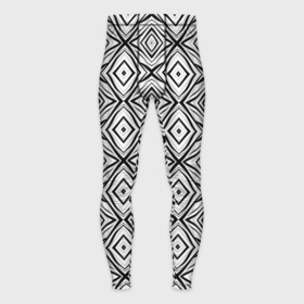 Мужские тайтсы 3D с принтом Черно белый абстрактный узор ромбы . в Новосибирске,  |  | black and white | минималистичный | молодежный | серый | современный