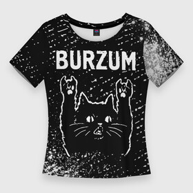 Женская футболка 3D Slim с принтом Burzum  Rock Cat в Новосибирске,  |  | band | burzum | metal | rock | бурзум | группа | кот | краска | краски | рок | рок кот