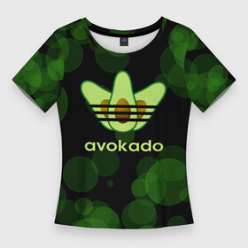 Женская футболка 3D Slim с принтом авокадо  Adidas в Новосибирске,  |  | avocado | avocado couple | cartoon | ава | авокадо | забавно | пара авокадо | семейное веселье | смешные комиксы