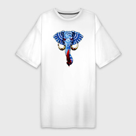 Платье-футболка хлопок с принтом Слон с тесаком в Новосибирске,  |  | elephant | азиатский слон | голова | животное | зверь | индийский слон | кровавый | кровь | нож | ножик | слон | слоненок | слоник | слониха | слоны | слоняра | тесак | уши | хобот | элефант