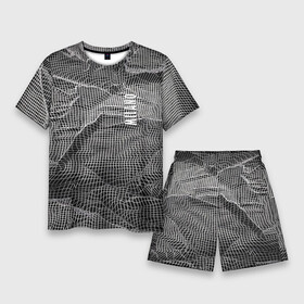 Мужской костюм с шортами 3D с принтом Мятая сетчатая ткань  Crumpled Mesh Fabric в Новосибирске,  |  | Тематика изображения на принте: abstraction | fashion | grid | italy | milano | pattern | texture | абстракция | италия | милан | мода | сетка | текстура | узор
