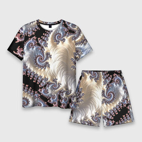 Мужской костюм с шортами 3D с принтом Авангардный фрактальный паттерн  Avant garde fractal pattern в Новосибирске,  |  | abstraction | fashion | fractal | pattern | vanguard | абстракция | авангард | мода | узор | фрактал