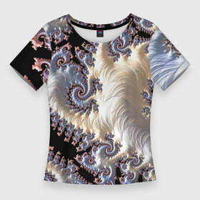 Женская футболка 3D Slim с принтом Авангардный фрактальный паттерн  Avant garde fractal pattern в Новосибирске,  |  | Тематика изображения на принте: abstraction | fashion | fractal | pattern | vanguard | абстракция | авангард | мода | узор | фрактал