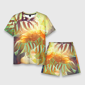 Мужской костюм с шортами 3D с принтом Fern leaves в Новосибирске,  |  | colors | fern | jungle | leaves | multicoloured | palm | summer | tree | деревья | джунгли | летнее настроение | лето | листья | пальма | папоротник | радостный | разноцветный | растения | рисунок | тропики | яркий