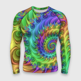 Мужской рашгард 3D с принтом Красочная фрактальная спираль  Узор  Colorful fractal spiral  Pattern в Новосибирске,  |  | abstraction | color | neon | pattern | spiral | абстракция | неон | спираль | узор | цвет