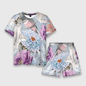 Мужской костюм с шортами 3D с принтом Цветы Чудесный Весенний Узор в Новосибирске,  |  | flowers | букет | природа | растение | флора | цветы