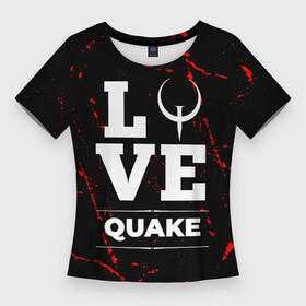 Женская футболка 3D Slim с принтом Quake Love Классика в Новосибирске,  |  | logo | love | quake | гранж | игра | игры | квейк | лого | логотип | символ