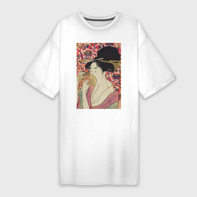 Платье-футболка хлопок с принтом Kushi (Портрет девушки) в Новосибирске,  |  | винтаж | искусство | красота | культура | культура японии | отдых | природа | рисунок | япония | японская культура | японская эстетика | японский | японский стиль