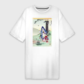 Платье-футболка хлопок с принтом Picnic (Пикник) в Новосибирске,  |  | винтаж | искусство | культура | культура японии | отдых | пикник | природа | рисунок | япония | японская культура | японская эстетика | японский | японский стиль