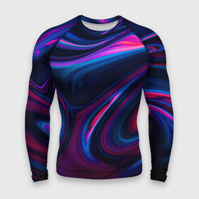 Мужской рашгард 3D с принтом Неоновые разводы  Neon streaks в Новосибирске,  |  | abstraction | fashion | neon | streaks | абстракция | мода | неон | разводы