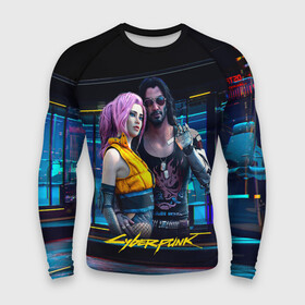 Мужской рашгард 3D с принтом Johnny и Vi Girl Cyberpunk2077 в Новосибирске,  |  | 2077 | cyberpunk | cyberpunk 2077 | jognny | night city | vi | ви | джони | джонни | кибер | киберпанк | найтсити | панк