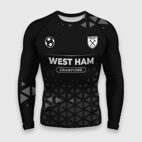 Мужской рашгард 3D с принтом West Ham Champions Uniform в Новосибирске,  |  | club | football | ham | logo | west | west ham | вест | клуб | лого | молния | мяч | символ | спорт | форма | футбол | футболист | футболисты | футбольный | хэм