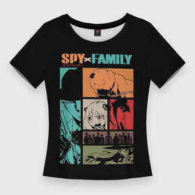 Женская футболка 3D Slim с принтом SPY X FAMILY  СЕМЬЯ ШПИОНА (ВСЕ) в Новосибирске,  |  | anya | anya forger | forger | loid | spy family | spy x family | yor | аниме | аня | аня форджер | йор | лойд | семья | семья шпиона | форджер | шпиона