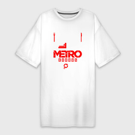 Платье-футболка хлопок с принтом Надпись Eat Sleep Metro Exodus Repeat в Новосибирске,  |  | eat sleep repeat | exodus | logo | metro | metro exodus | игра | игры | лого | логотип | метро | символ | эксодус