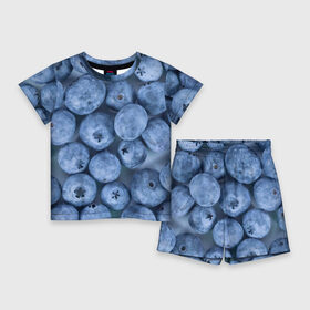 Детский костюм с шортами 3D с принтом Голубика  фон в Новосибирске,  |  | Тематика изображения на принте: голубика | лето | патерн | поляна | текстура | фон | фруктовые | фрукты | ягода | ягодв | ягодные