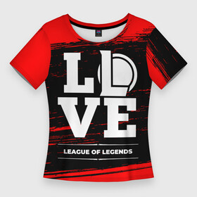 Женская футболка 3D Slim с принтом League of Legends Love Классика в Новосибирске,  |  | league | league of legends | legends | logo | love | игра | игры | краска | легенд | лиг оф ледженс | лига | лого | логотип | символ