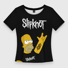 Женская футболка 3D Slim с принтом Slipknot Гомер Рокер, Simpsons в Новосибирске,  |  | Тематика изображения на принте: band | corey taylor | gomer | homer | jim root | metal | mick thomson | simpson | simpsons | slipknot | альтернативный | глэм | гомер | готик | гранж | грув | кори тейлор | крис фен | метал | музыка | пост | рок | симпсон | симпсоны | слайпкнот