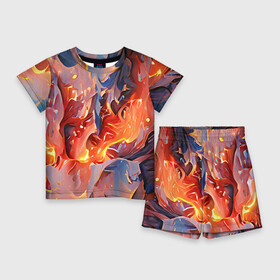 Детский костюм с шортами 3D с принтом Lava  flame в Новосибирске,  |  | abstraction | art | bright | colors | fire | flame | lava | multicoloured | positive | абстракция | арт | краски | лава | огонь | пламя | позитивный | разноцветный | рисунок | узоры | фееричный | цвета | яркий