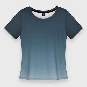Женская футболка 3D Slim с принтом GRADIENT shades of blue в Новосибирске,  |  | абстракция | амбре | без | без дизайна | без лишнего | белая | белый | голубая | голубое | градиент | градиент и ничего лишнего | градиенты | на весну | на зиму | на каждый день | на лето | на осень