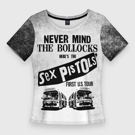Женская футболка 3D Slim с принтом Never Mind the Bollocks, Heres the Sex Pistols First Tour в Новосибирске,  |  | группа | джонни роттен | музыка | панк | панк рок | панк рок группа | рок | рок группа