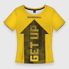 Женская футболка 3D Slim с принтом Shinedown  GET UP в Новосибирске,  |  | brent smith | shinedown | брент смит | группа | музыка | рок | рок группа