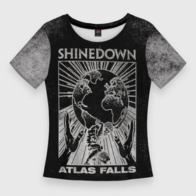 Женская футболка 3D Slim с принтом Atlas Falls  Shinedown в Новосибирске,  |  | brent smith | shinedown | брент смит | группа | музыка | рок | рок группа