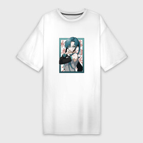 Платье-футболка хлопок с принтом Hatsune Miku Drain в Новосибирске,  |  | anime | art | drain | hatsune | hatsune miku | miku | аниме | арт | девушка | дрейн | мику | мику хатсуне | мультипликация | рисунок | стиль | хатсуне | хатсуне мику | япония