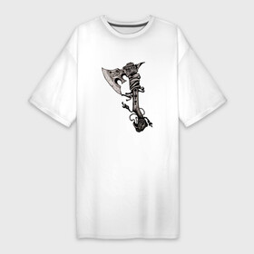 Платье-футболка хлопок с принтом Крутой боевой тату топор в Новосибирске,  |  | Тематика изображения на принте: axe | battle axe | blade | боевой топор | оружие | славянский боевой топор | тату | топор | холодное оружие