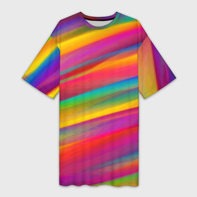 Платье-футболка 3D с принтом Красочный летний паттерн  Цветные полосы в Новосибирске,  |  | abstraction | color | fashion | pattern | stripes | summer | абстракция | лето | мода | паттерн | полосы | цвет