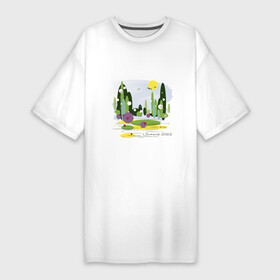 Платье-футболка хлопок с принтом Летний абстрактный пейзаж в Новосибирске,  |  | 2022 | абстракция | акварель | арт | геметрический | картина | картинка | крым | лес | лето | маркер | небо | пейзаж | поляна | природа | солнце | узор