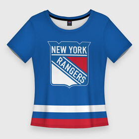 Женская футболка 3D Slim с принтом New York Rangers Панарин в Новосибирске,  |  | nhl | rangers | артемий панарин | нхл | панарин | рейнджерс | хоккей