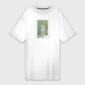 Платье-футболка хлопок с принтом Ван Гог Девушка в белом в Новосибирске,  |  | Тематика изображения на принте: ван гог | вангог | винсент ван гог | девушка в белом | звездная ночь | ирисы | искусство | картина | художник | художники