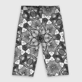 Велосипедки 3D с принтом Черно белый геометрический мозаичный узор в Новосибирске,  |  | geometric   pattern | mosaic | геометрический узор | мозаика | серый | черно белый