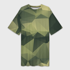 Платье-футболка 3D с принтом 3д полигоны  камуфляж в Новосибирске,  |  | camouflage | геометрия | камуфляж | маскировка | ромбы