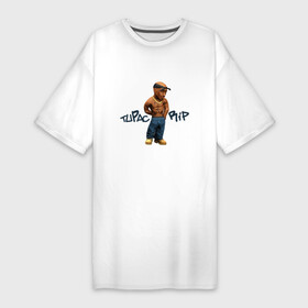 Платье-футболка хлопок с принтом Tupac Rip в Новосибирске,  |  | 2pac | california | hiphop | music | rap | rip | shakur | thuglife | tupac | калифорния | музыка | рэп | рэпер | тупак | хипхоп | шакур